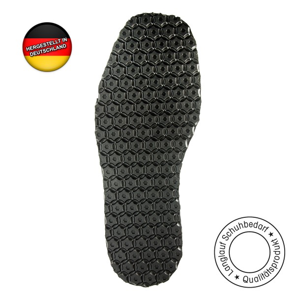 Langlauf® Schuhreparatur rutschhemmende Langsohle Arbeitsschuhe "schwarz Hexagon"